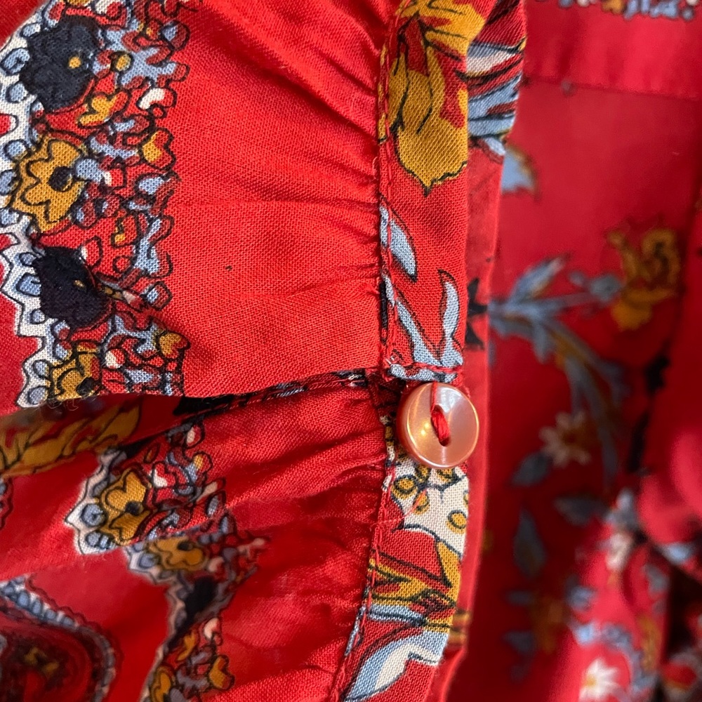 Multi Color Red Peasant Blouse - image 2